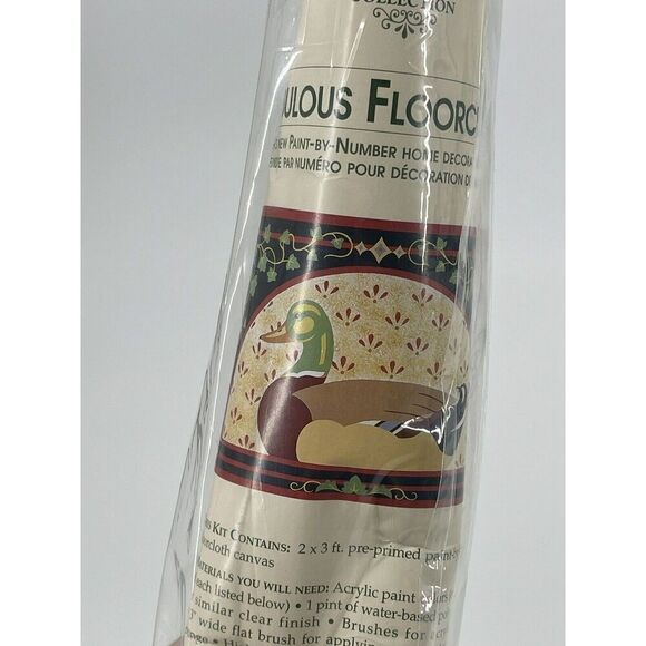 Fabulous Floorcloths Canvas Paint Kit Michael Leclair Mallard Duck 2’ By 3’ DIY - Picture 2 of 6